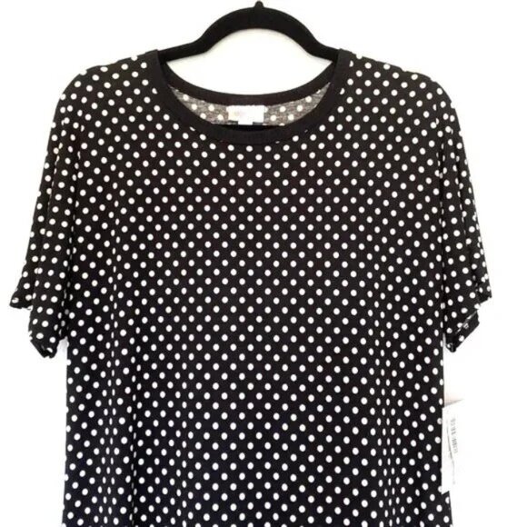 LuLaRoe Maria Maxi Sheath Dress Large Bodycon Polka Dot Black White - Picture 1 of 4